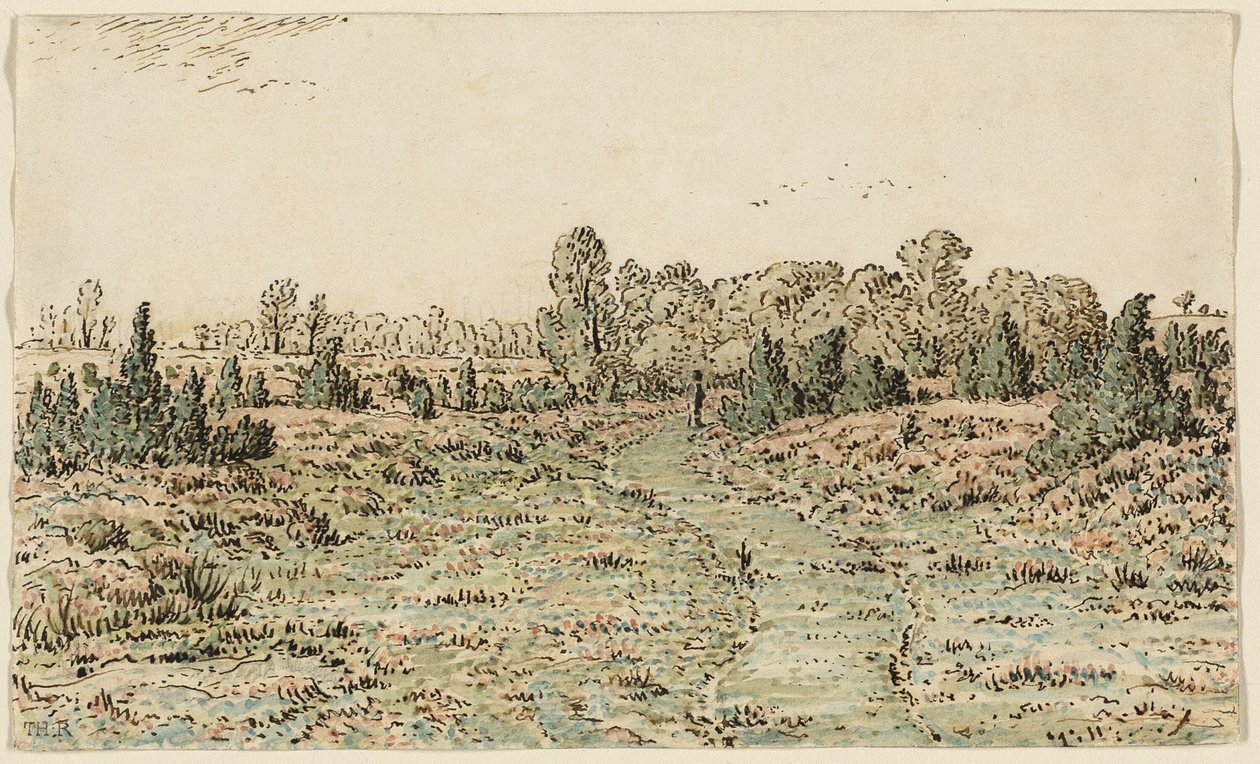 Voetpad in de Barbizonnières door Theodore Rousseau