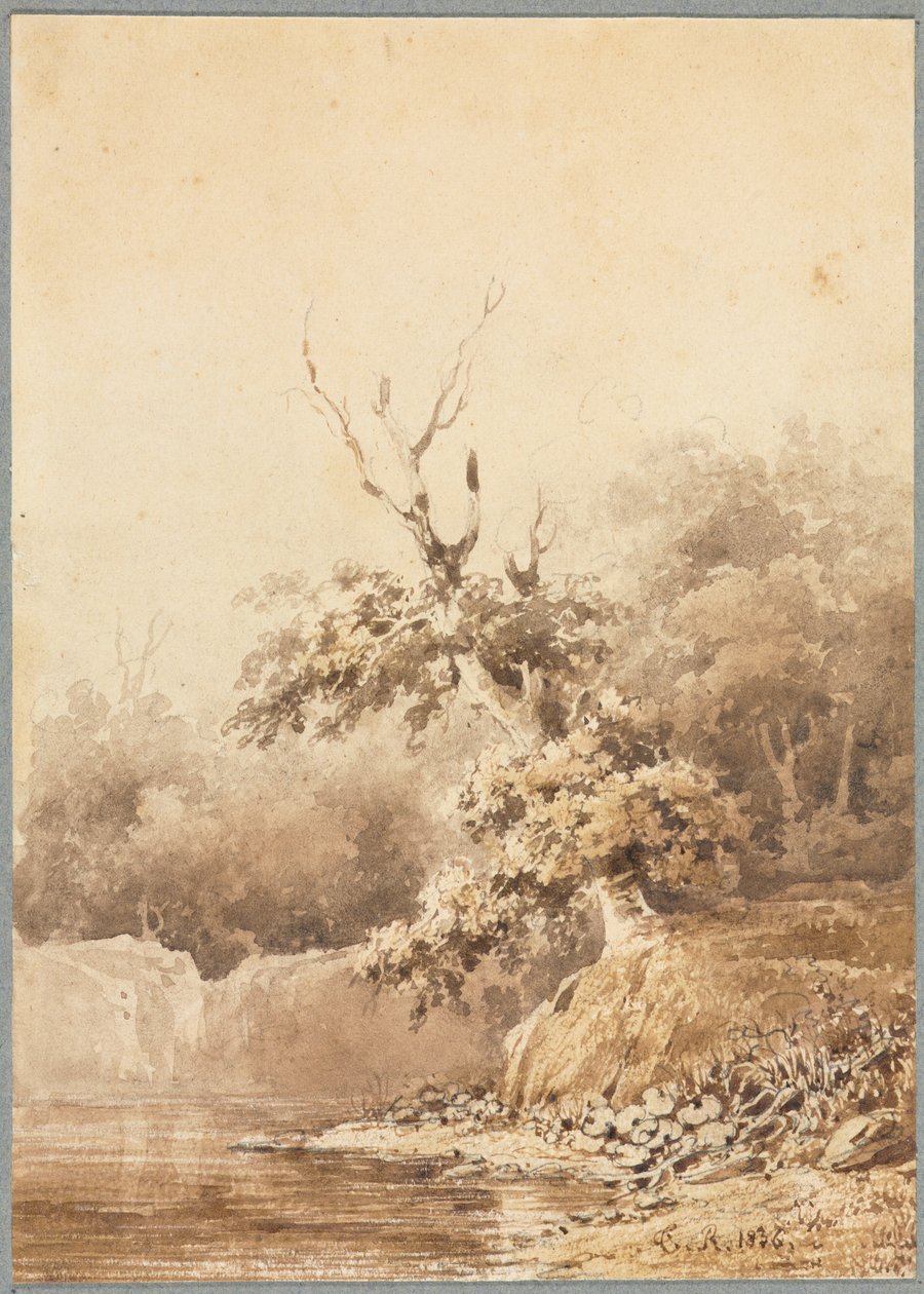 Landschap door Theodore Rousseau