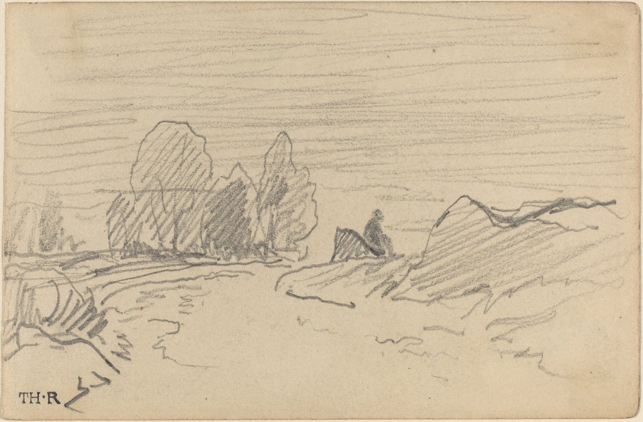 Landschap I door Theodore Rousseau