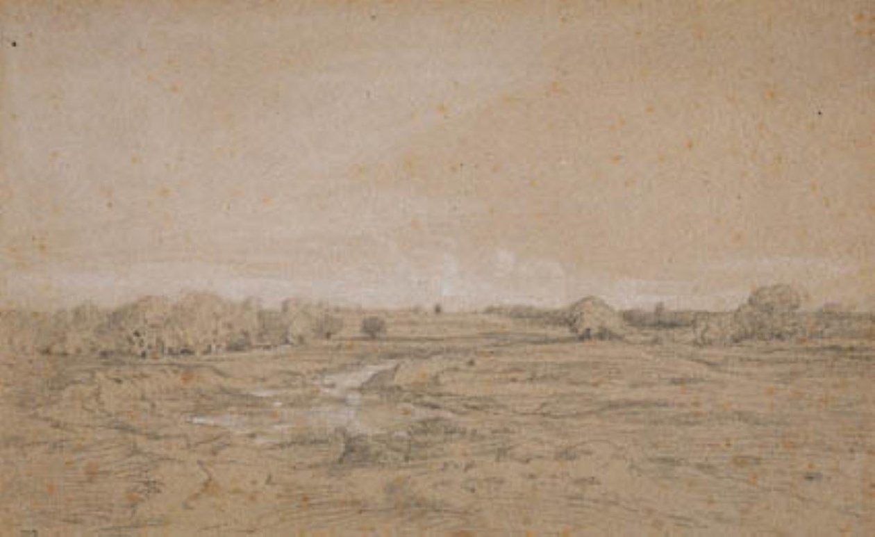Landschap met vijver (Berri) door Theodore Rousseau