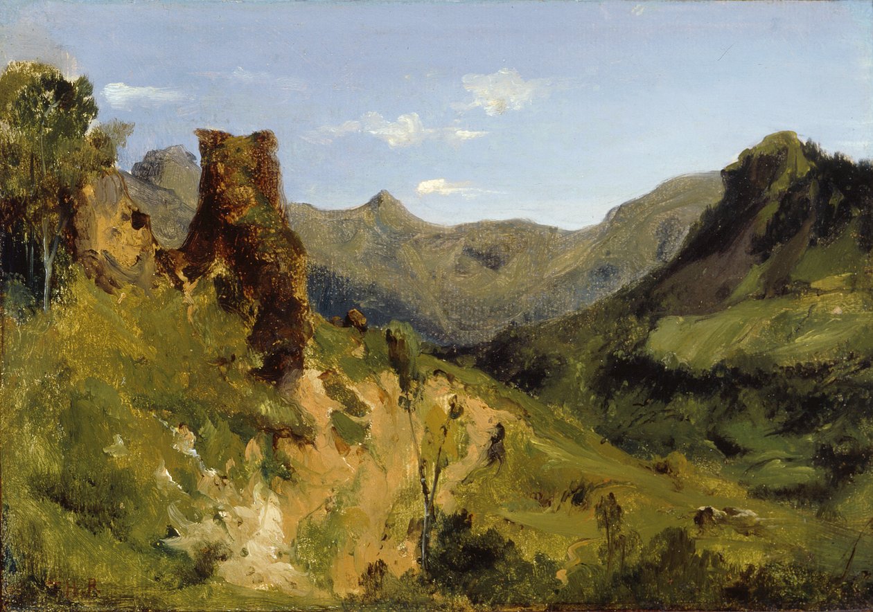 Vallei in de Auvergne door Theodore Rousseau