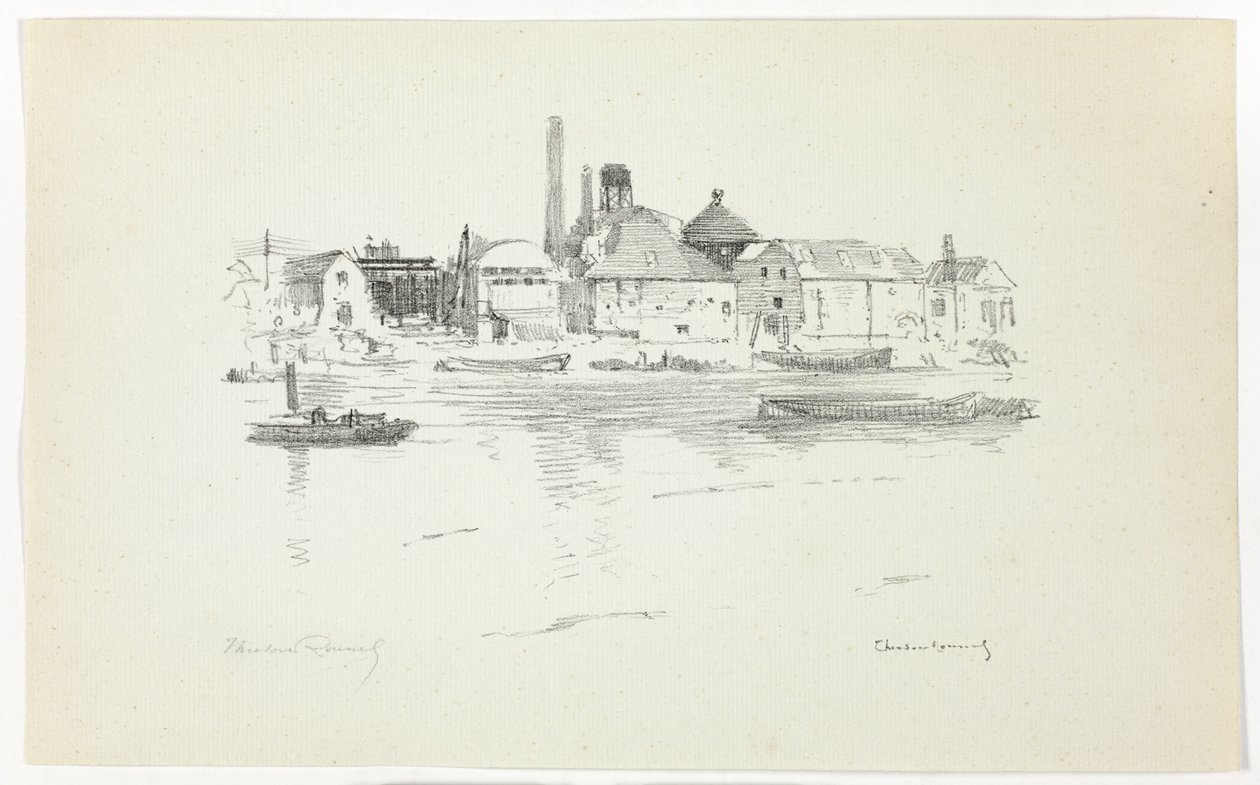 Battersea vanaf de Rivier, Laagwater door Theodore Roussel
