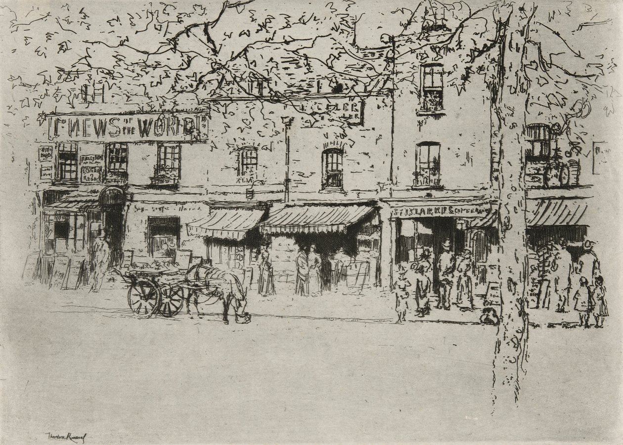 De straat, Chelsea Embankment door Theodore Roussel