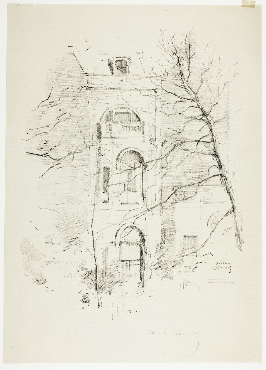 Winter, Een huis in Green Park door Theodore Roussel