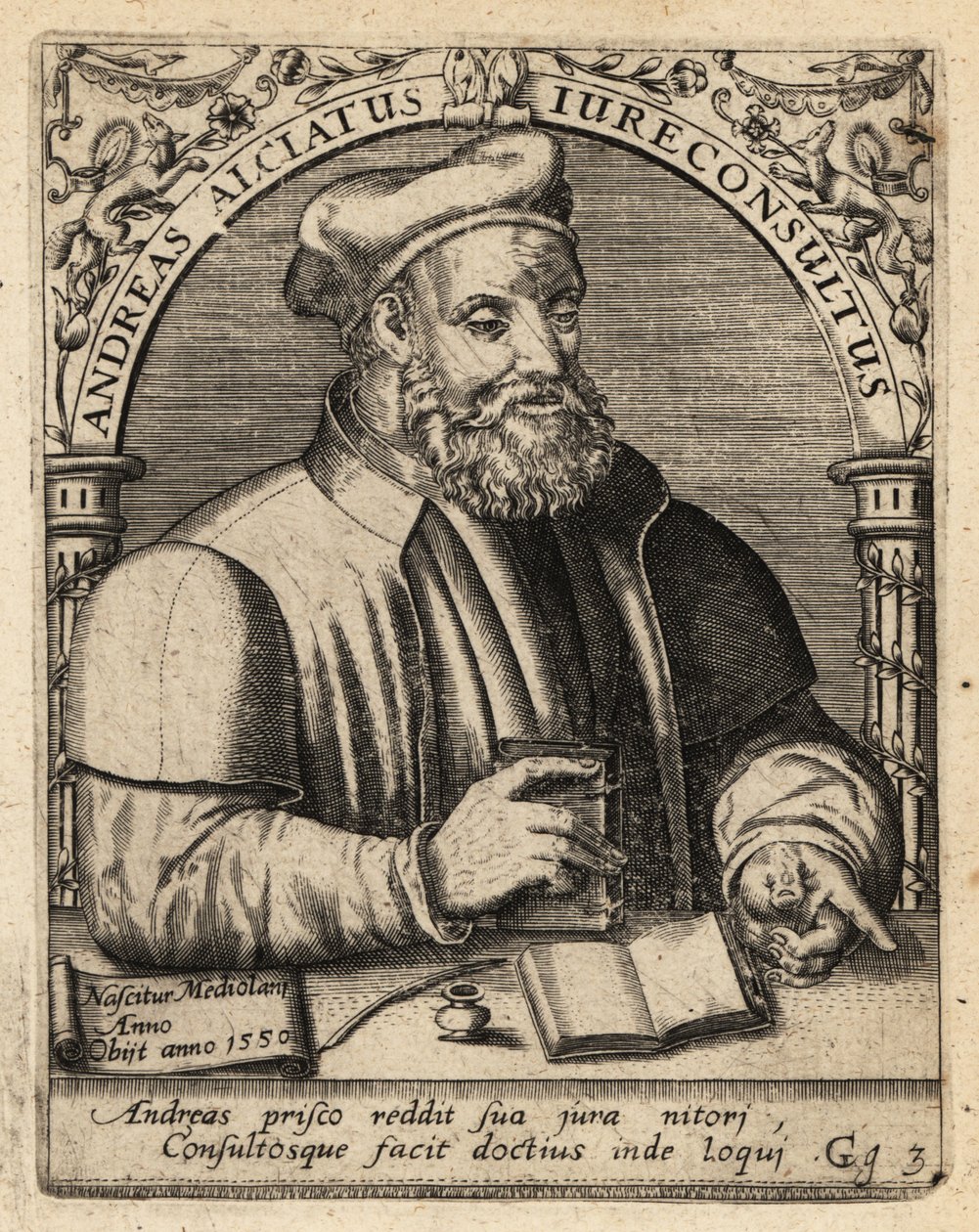 Andrea Alciato door Theodore de Bry