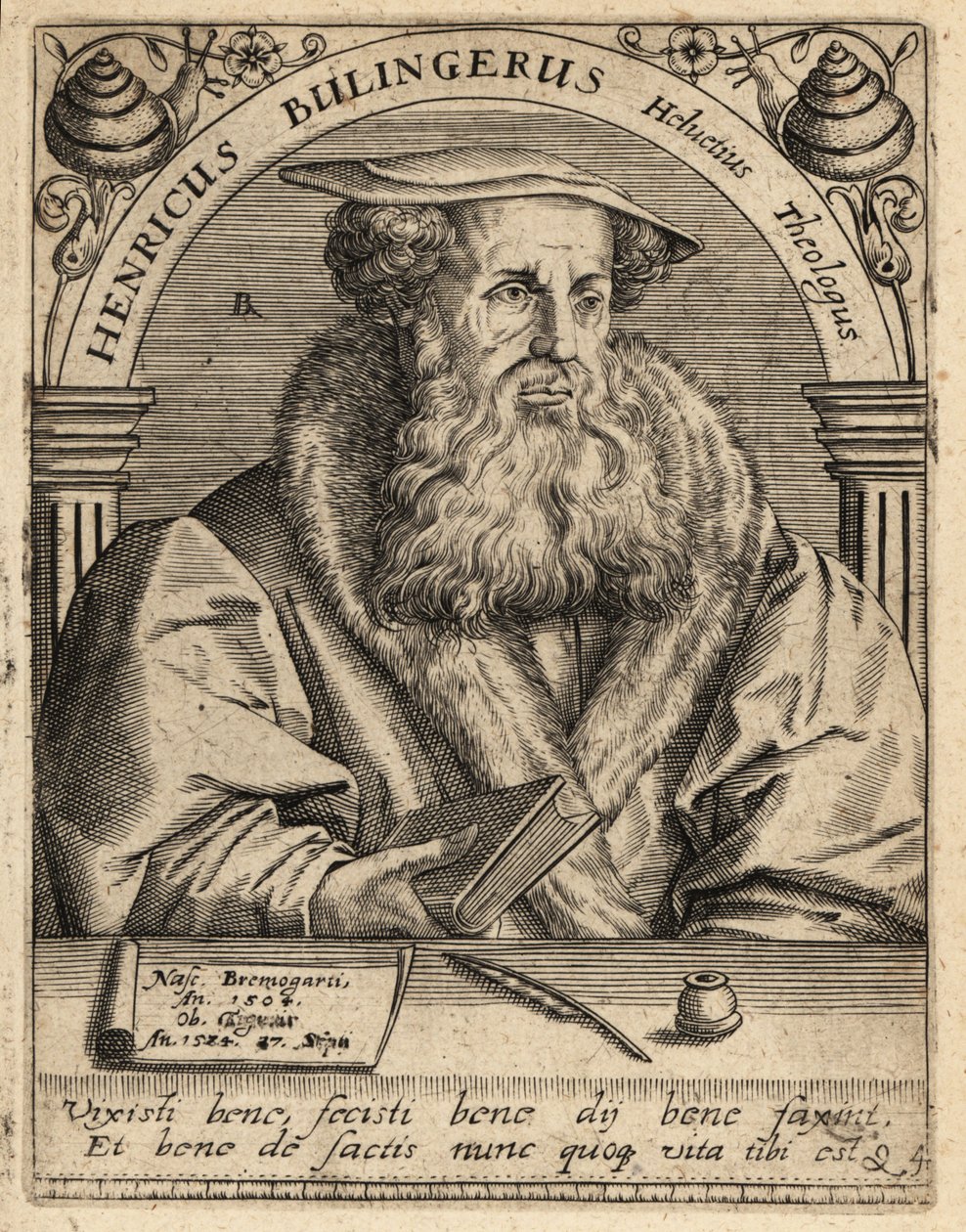 Heinrich Bullinger door Theodore de Bry