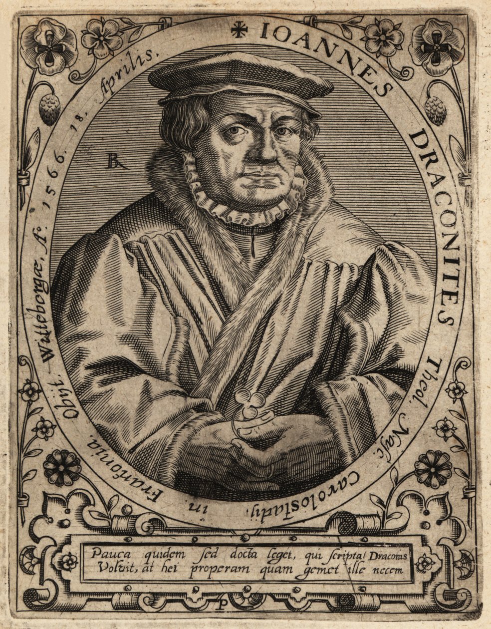 Johann Draconites door Theodore de Bry