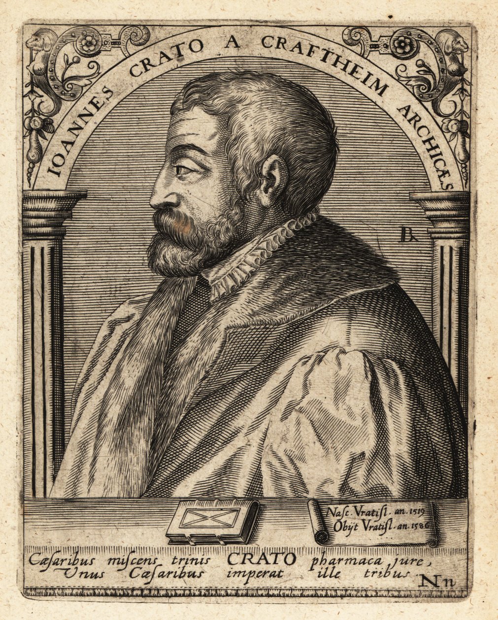 Johannes Crato von Krafftheim door Theodore de Bry