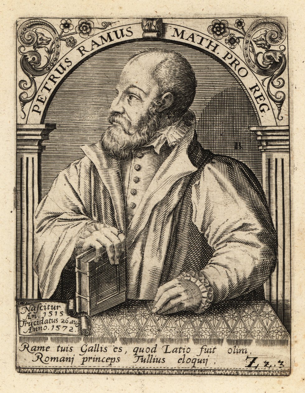 Petrus Ramus, Franse humanist. door Theodore de Bry