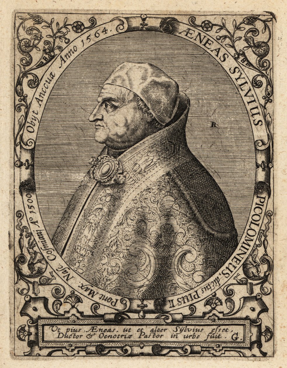 Paus Pius II door Theodore de Bry