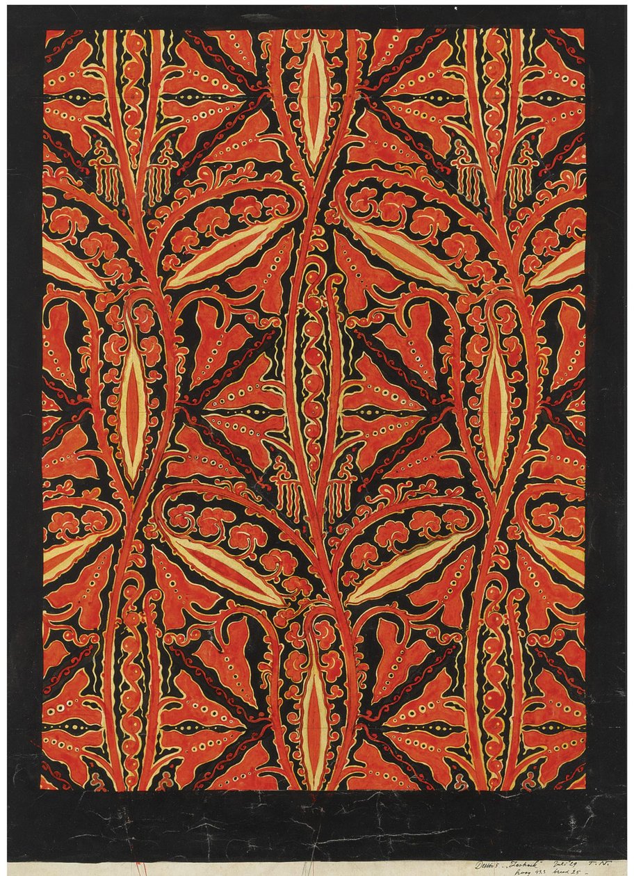 Behangontwerp door Theodorus (1866 1951) Nieuwenhuis