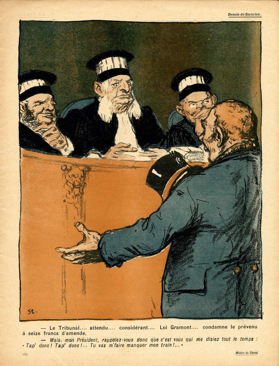 Het boterbord, satirisch in kleuren door Théophile Alexandre Steinlen