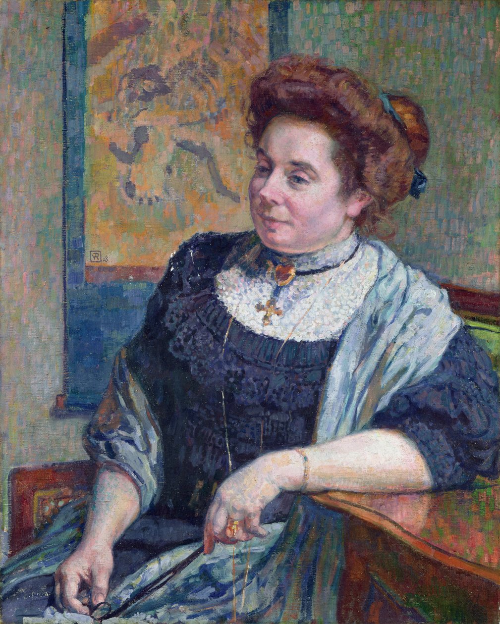 Madame Maurice Denis, 1908 door Théo van Rysselberghe