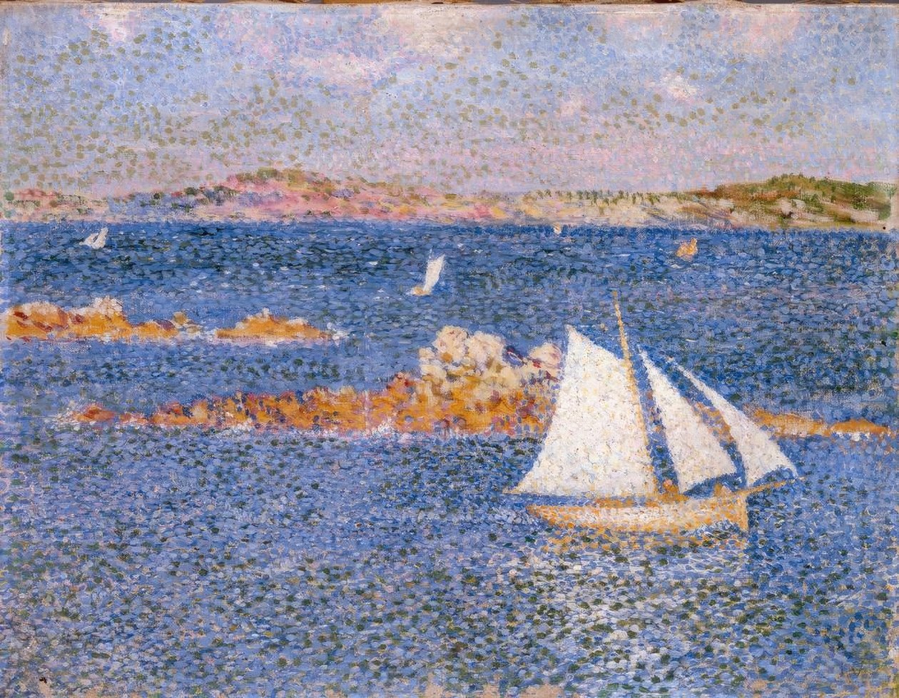 Bij de rotsen van Per-Kiridec door Théo van Rysselberghe