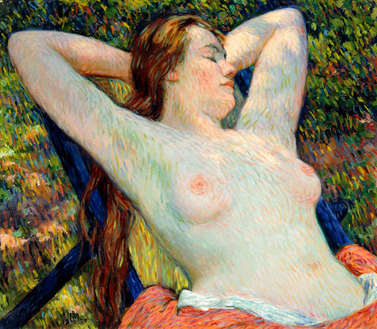De Siësta van het Model door Théo van Rysselberghe