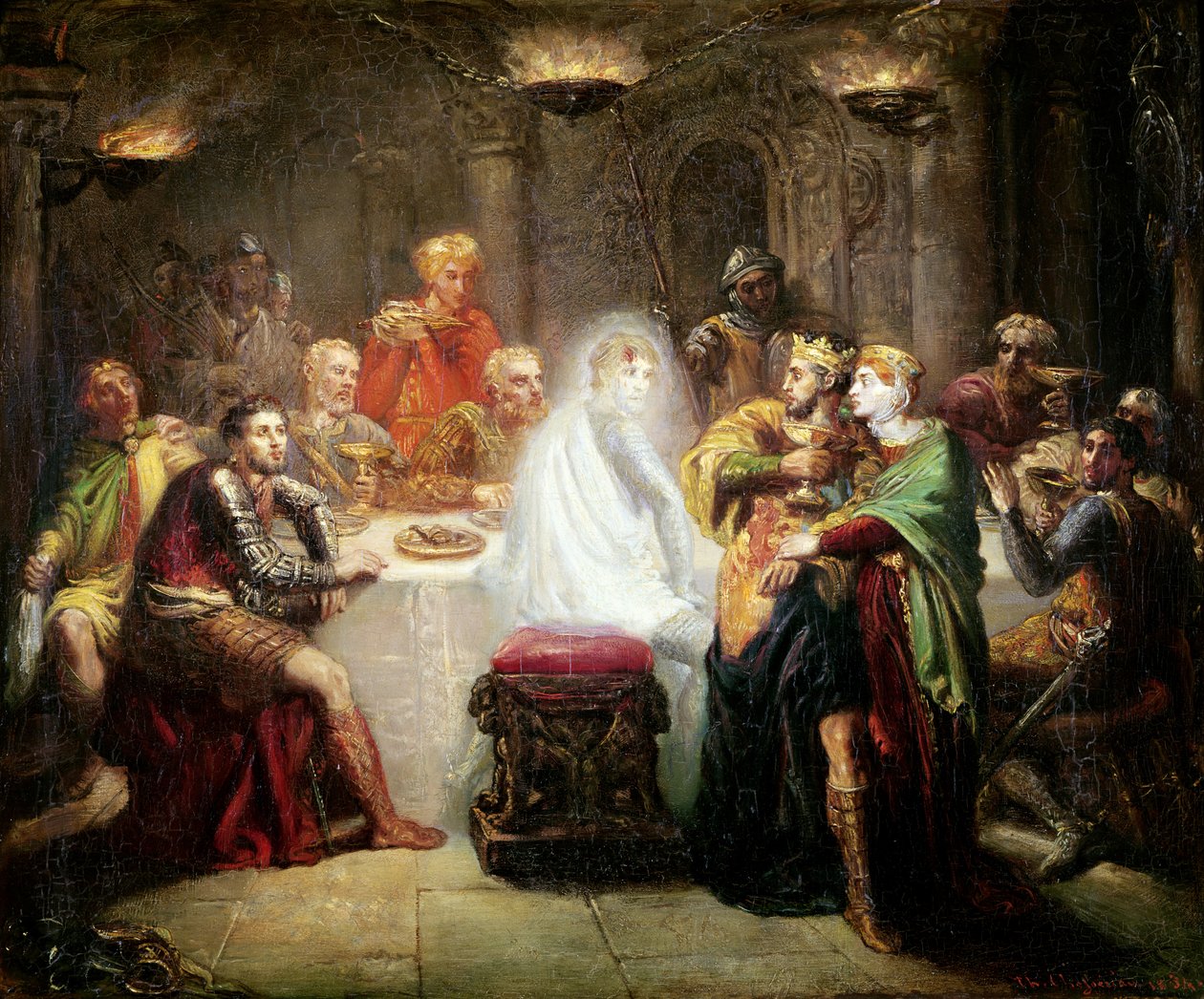 De geest van Banquo door Théodore Chassériau