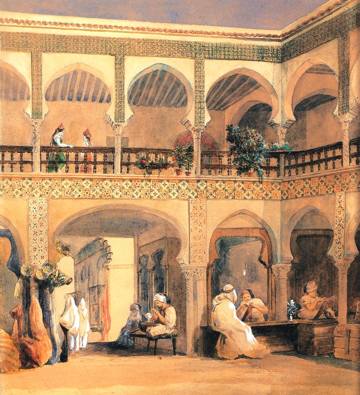 Bazaar in Orléans, 1840s door Théodore Chassériau