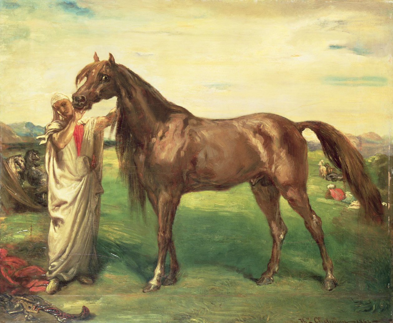 Hadji, een Arabische hengst, 1853 door Théodore Chassériau