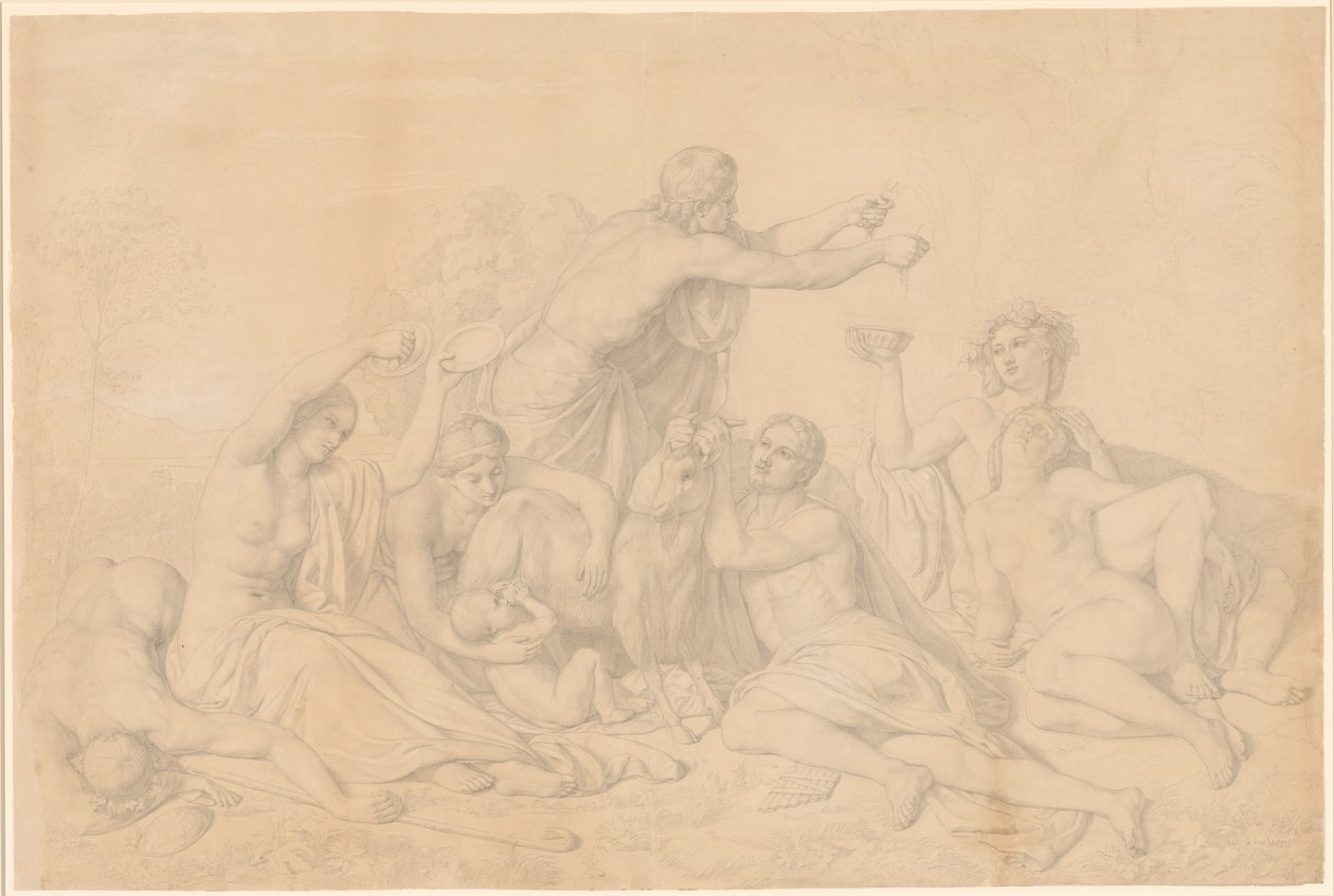 De Verzorging van Jupiter door Théodore Chassériau