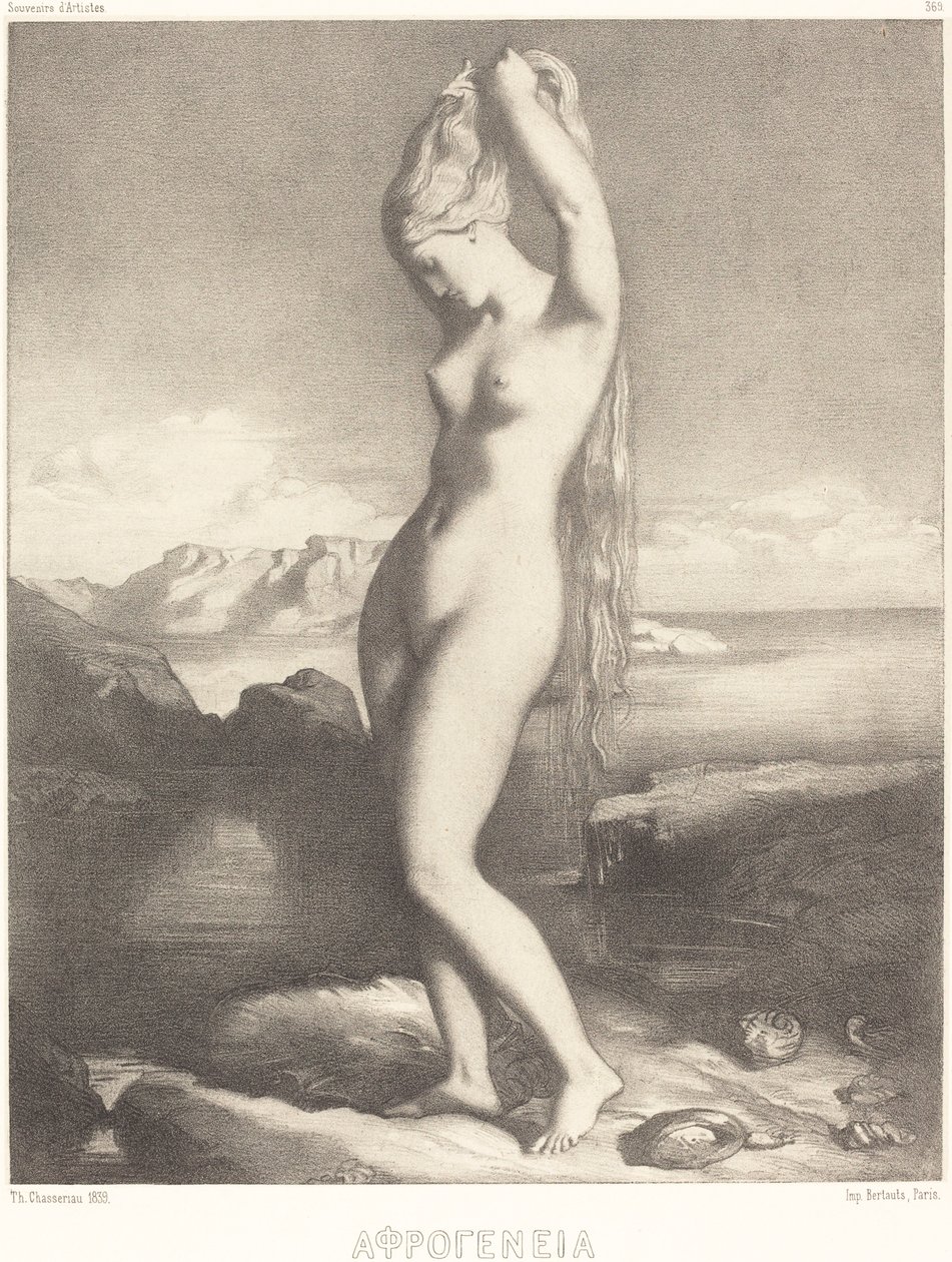 Venus Anadyomene door Théodore Chassériau