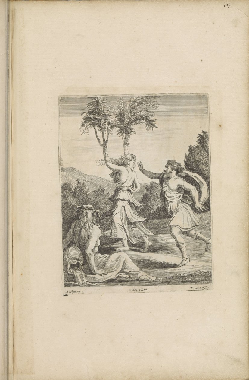 Apollo en Daphne door Théodorus van Kessel