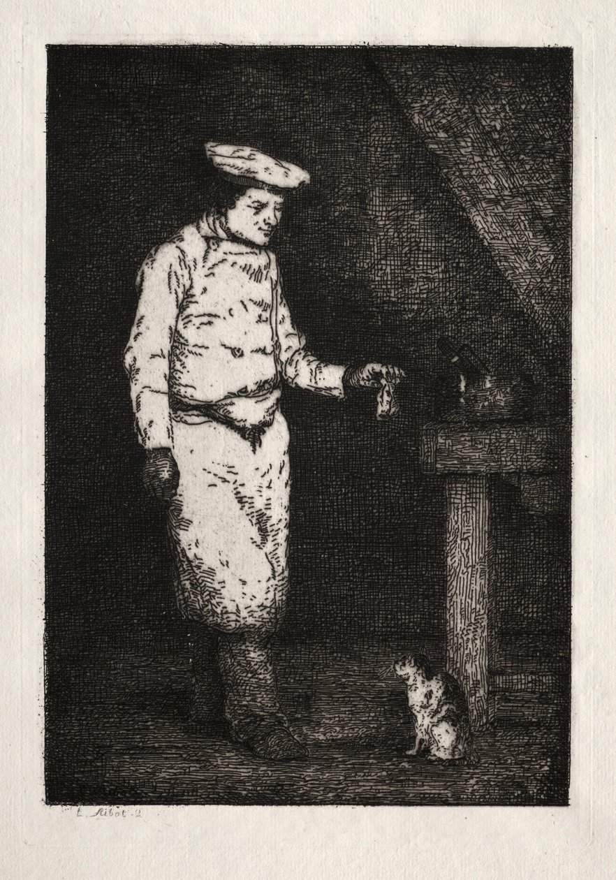 Het ontbijt van de kat door Auguste Theodule Ribot