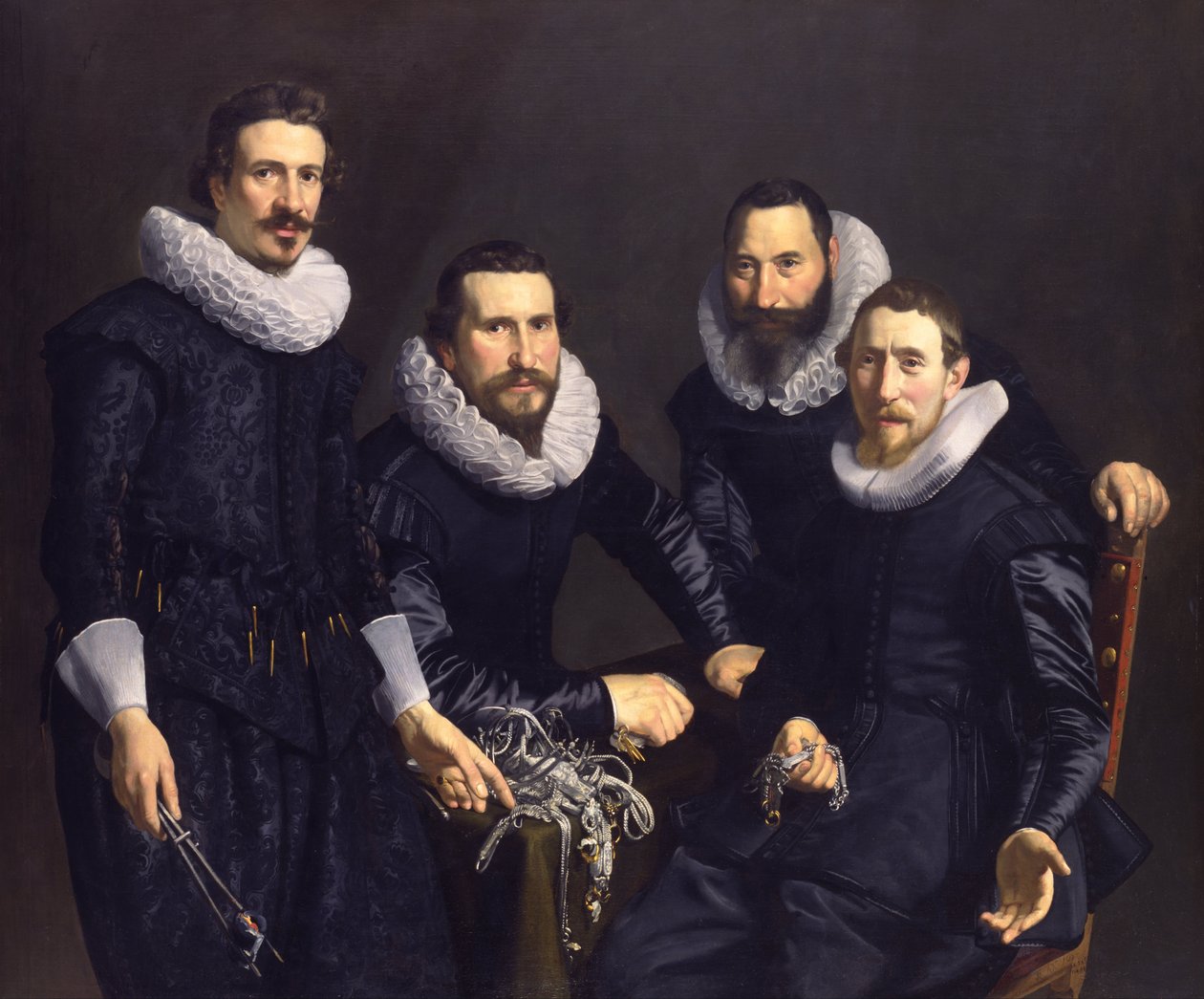 Syndici van het Amsterdamse Goudsmidsgilde door Thomas de Keyser