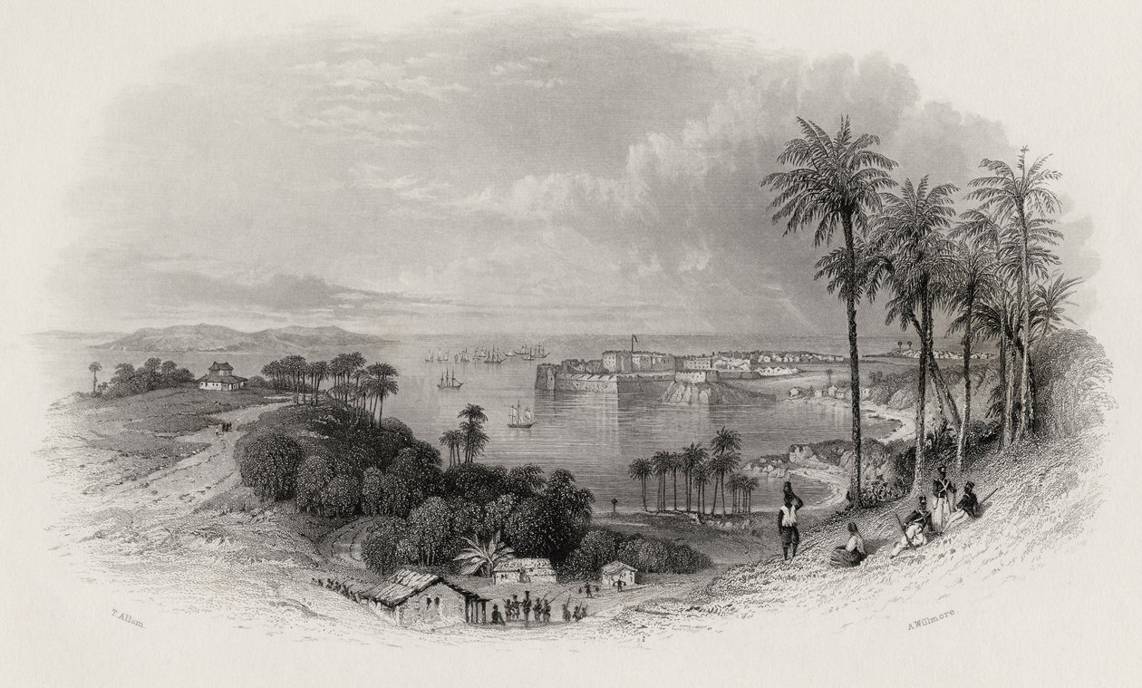 Bombay India, gegraveerd door A. Willmore (1814-88) door Thomas Allom