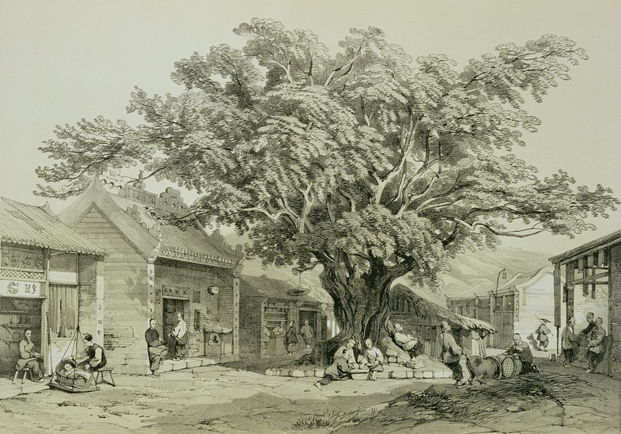 De tempel, Macao, c.1850 door Thomas Allom