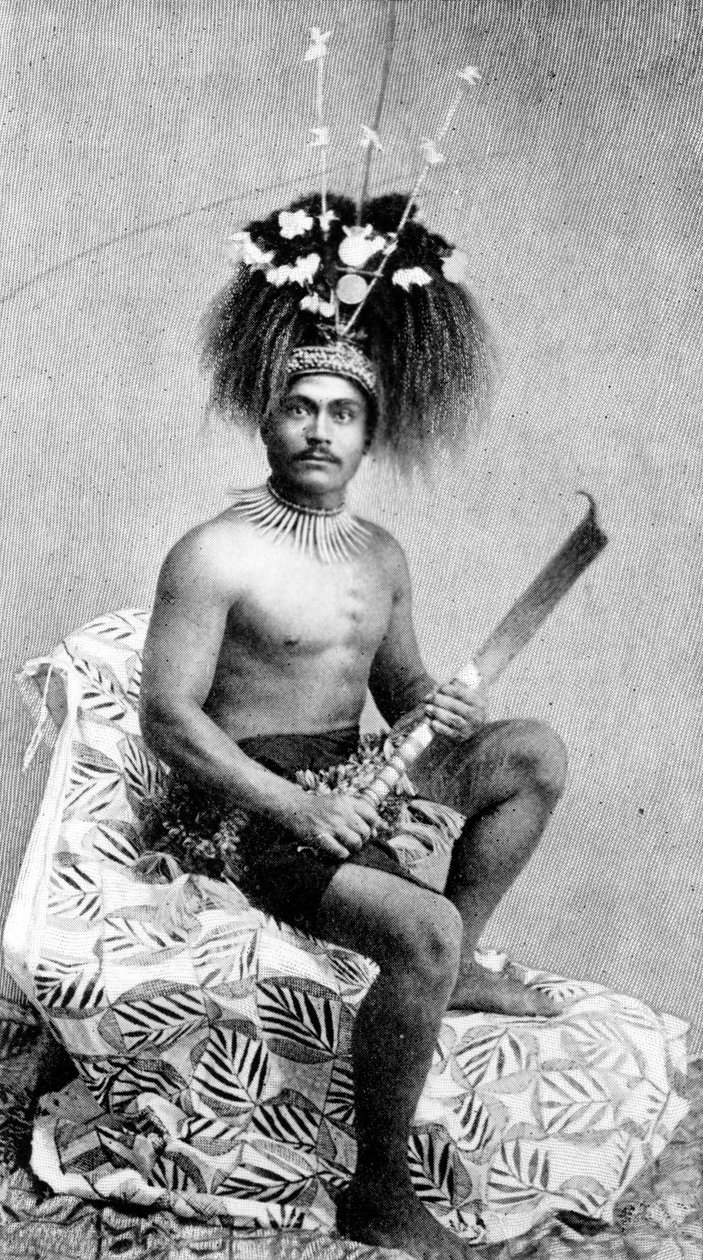 Talolo, gekleed in de ceremoniële kleding van een manaia, c.1895 door Thomas Andrew