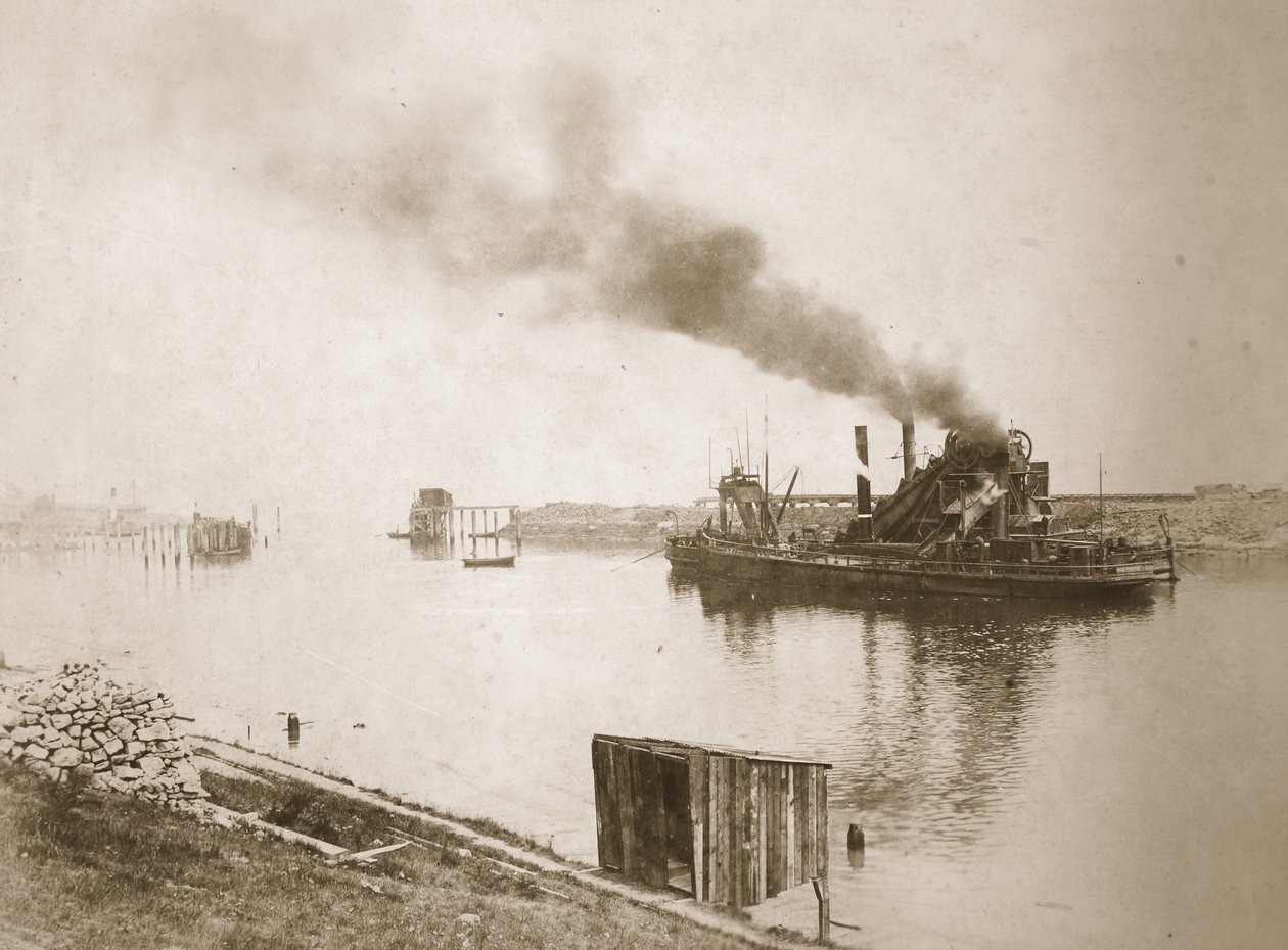 Baggeraar aan het werk, Ellesmere Port door Thomas Birtles