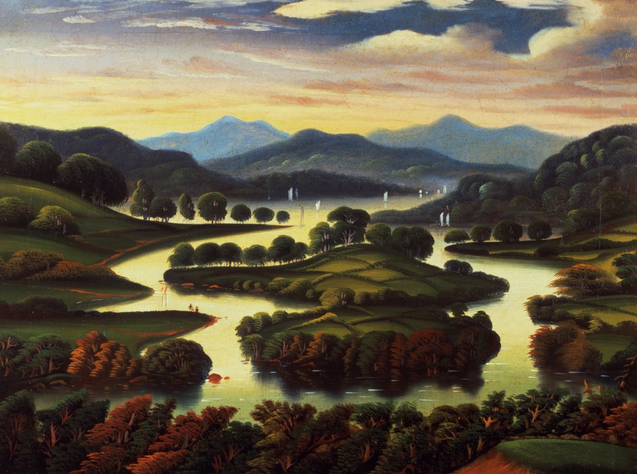Landschap (mogelijk staat New York) ca. 1850 door Thomas Chambers