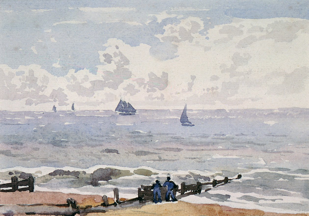 Zeegezicht vanaf het Strand, Aldeburgh door Thomas Churchyard