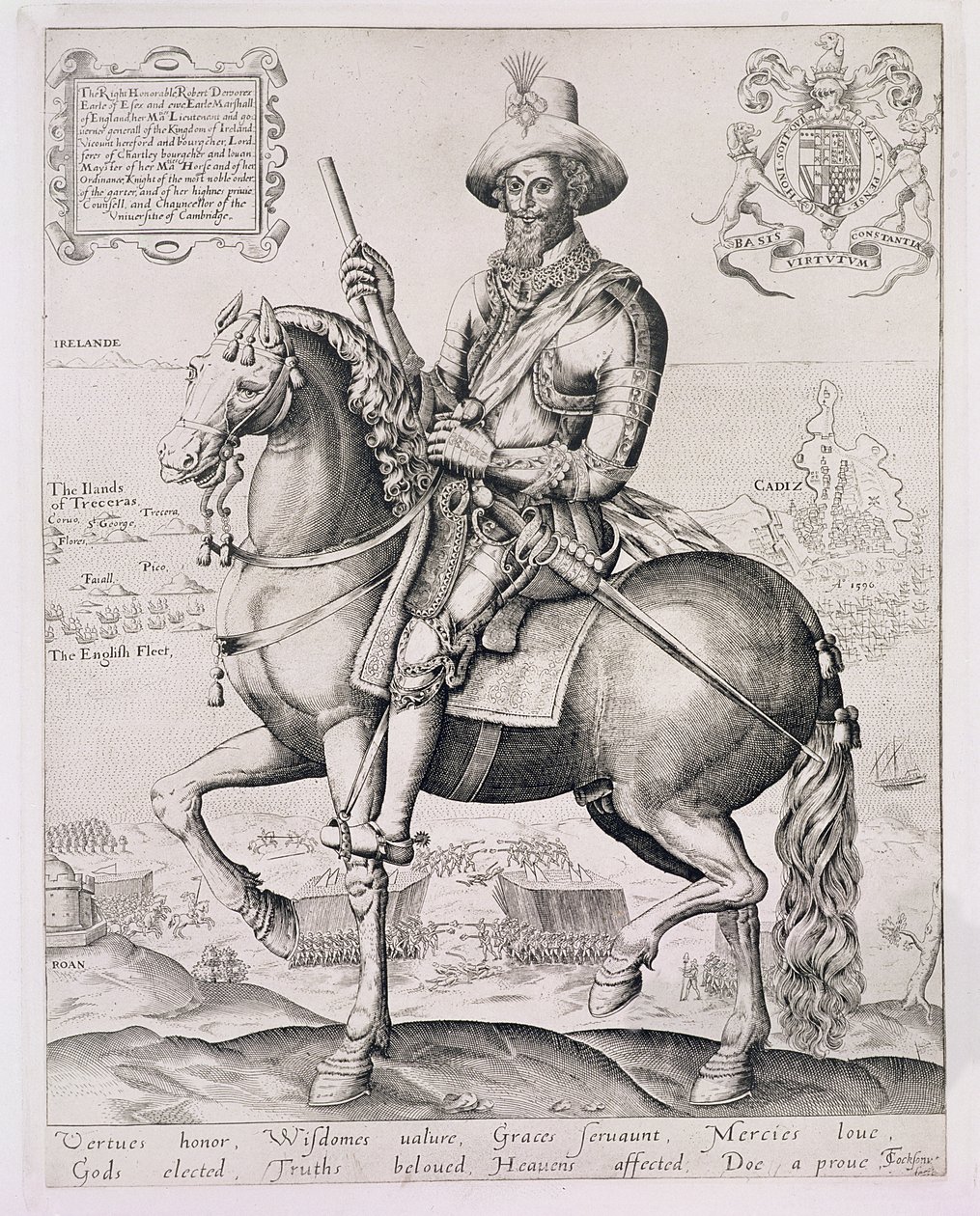 Portret van Robert Devereux (1566-1601) 2e Graaf van Essex, 1599 door Thomas Cockson