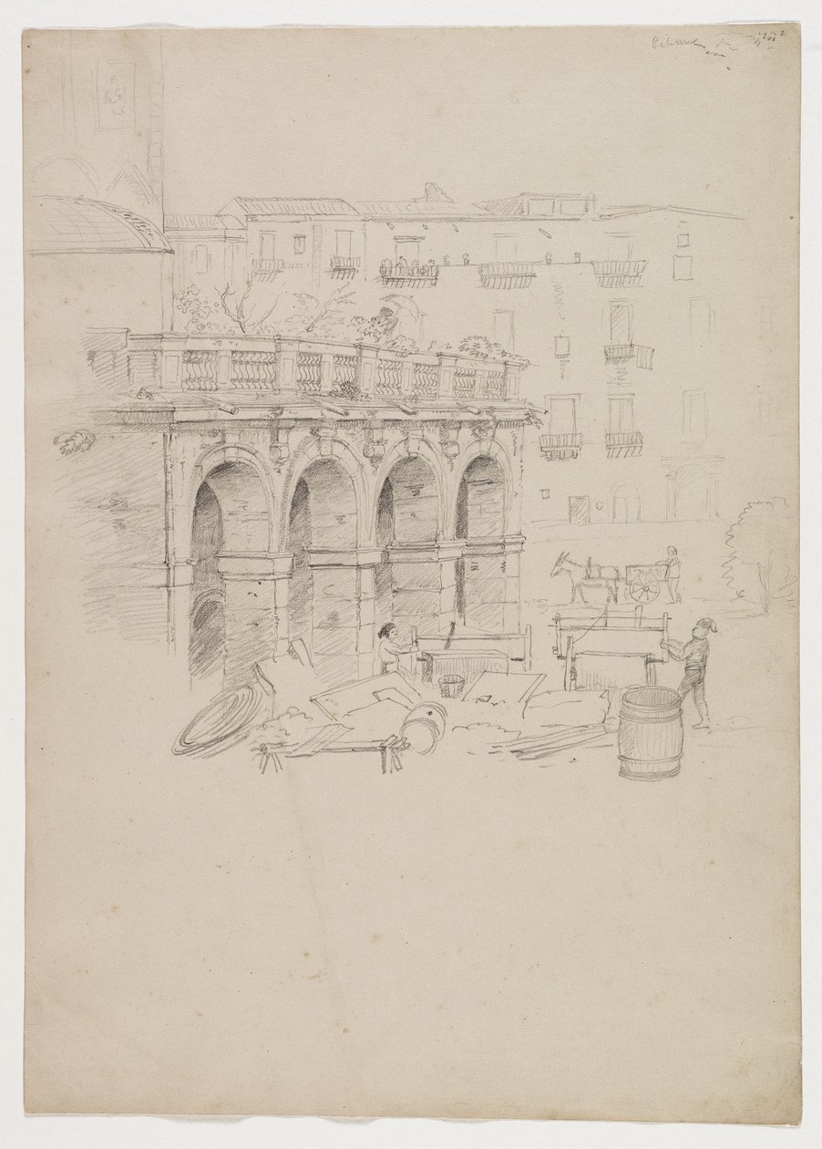Arcade in Palermo, Sicilië, 1842 door Thomas Cole