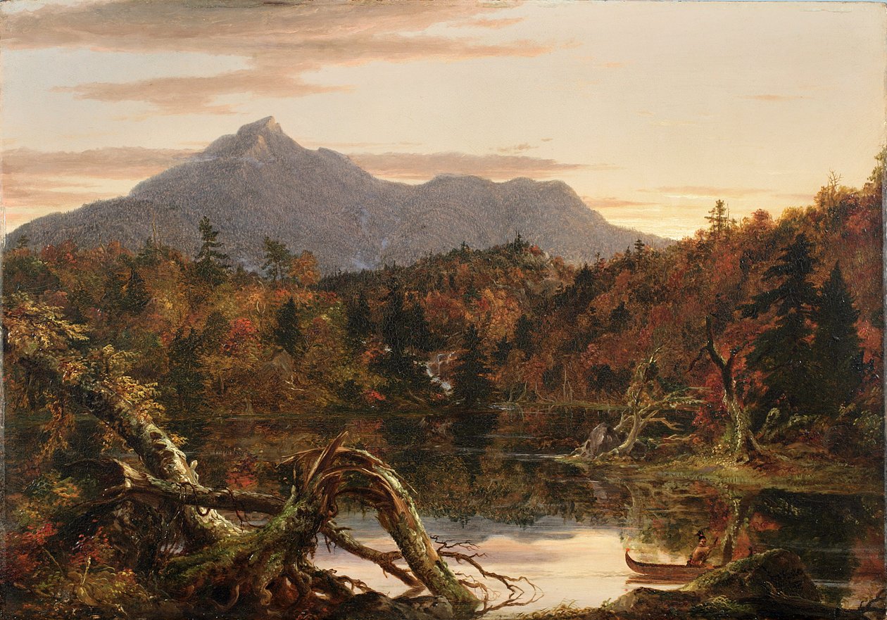 Herfstschemering, uitzicht op Corway Peak, 1834 door Thomas Cole