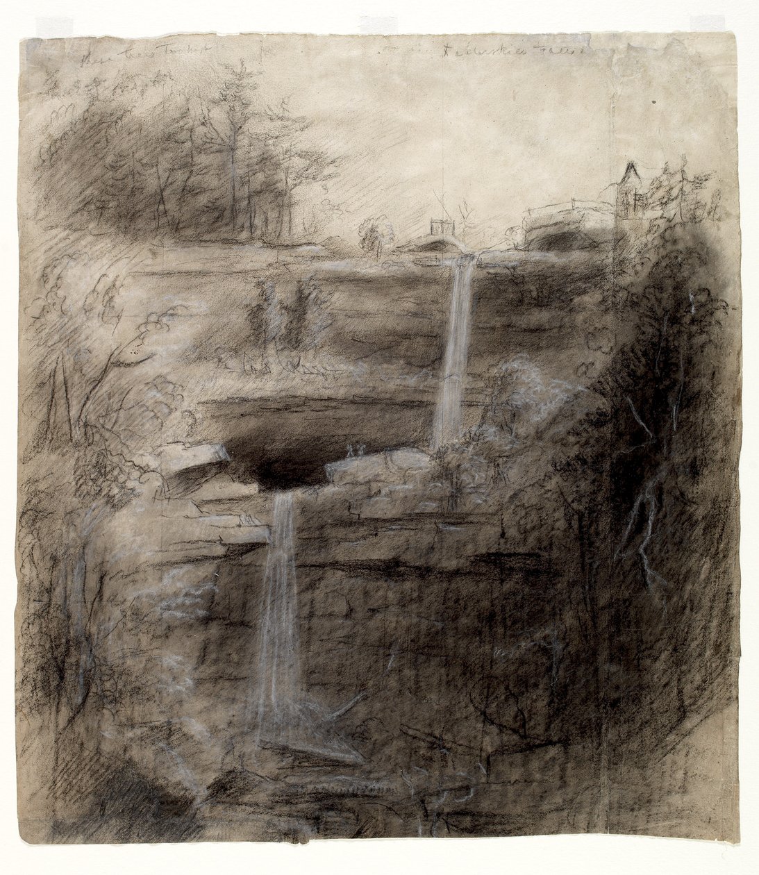 Dubbele waterval - Kaaterskill Falls, 1826 door Thomas Cole