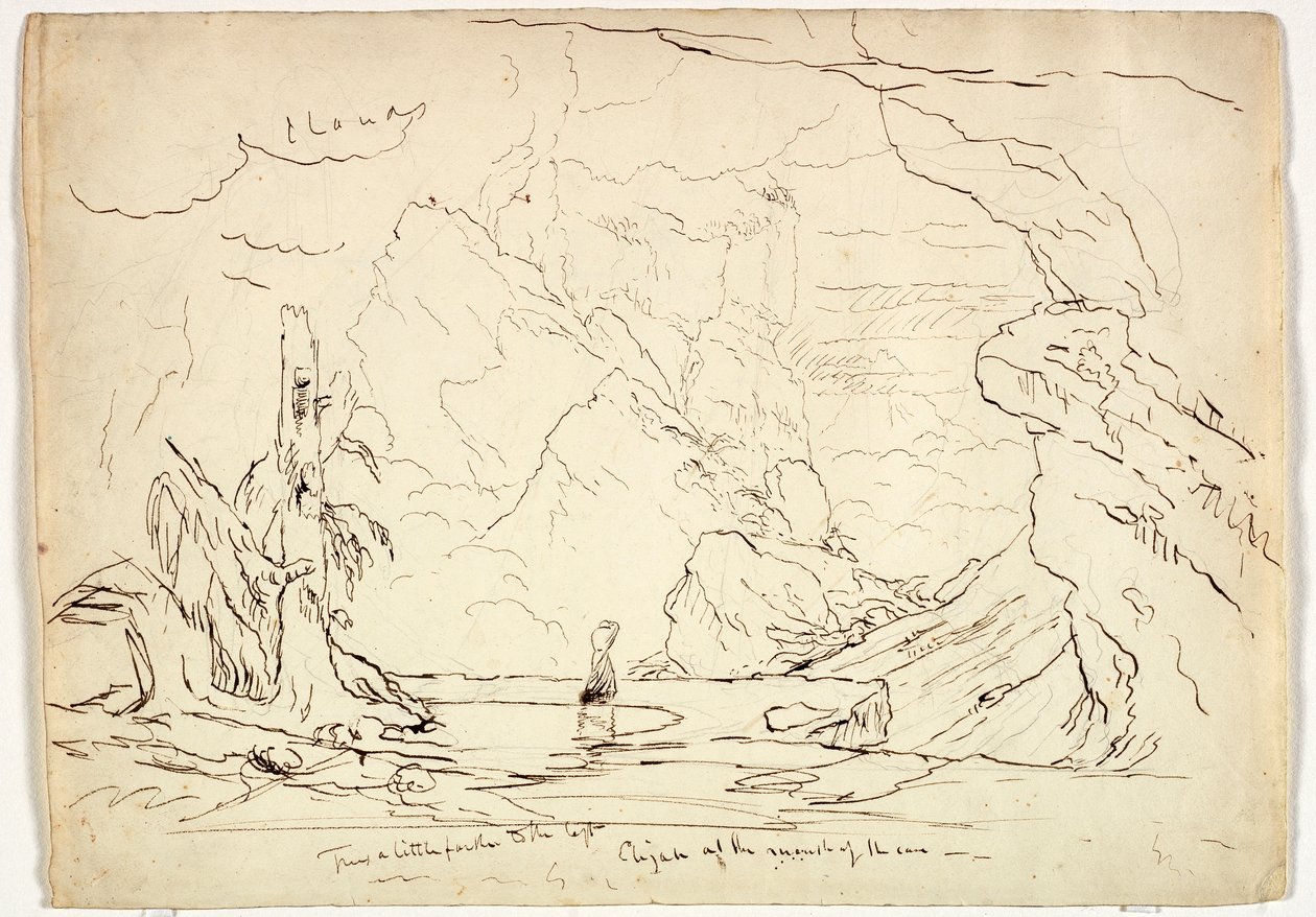 Elia bij de Mond van de Grot, c.1829 door Thomas Cole