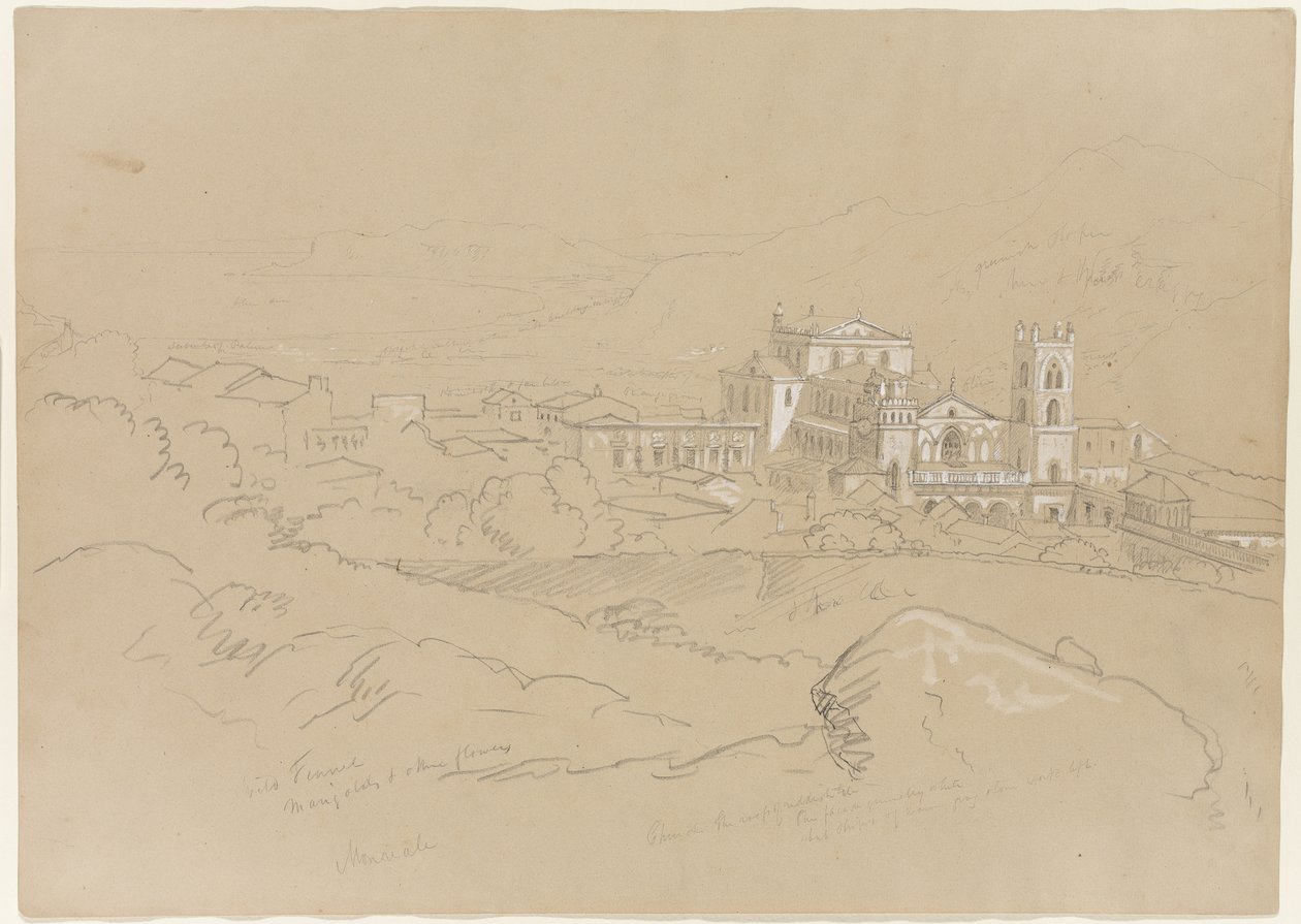 Monreale, Sicilië, 1842 door Thomas Cole