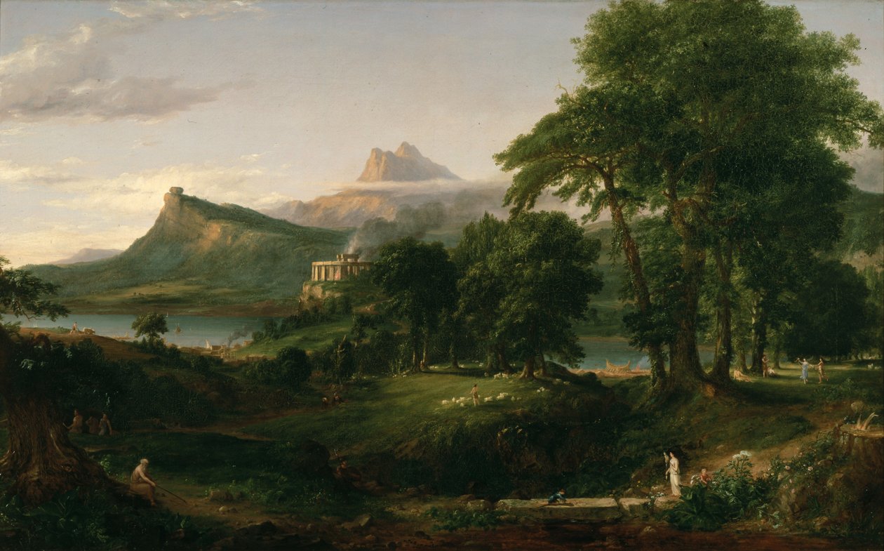Het verloop van het rijk: De Arcadische of Pastorale Staat door Thomas Cole