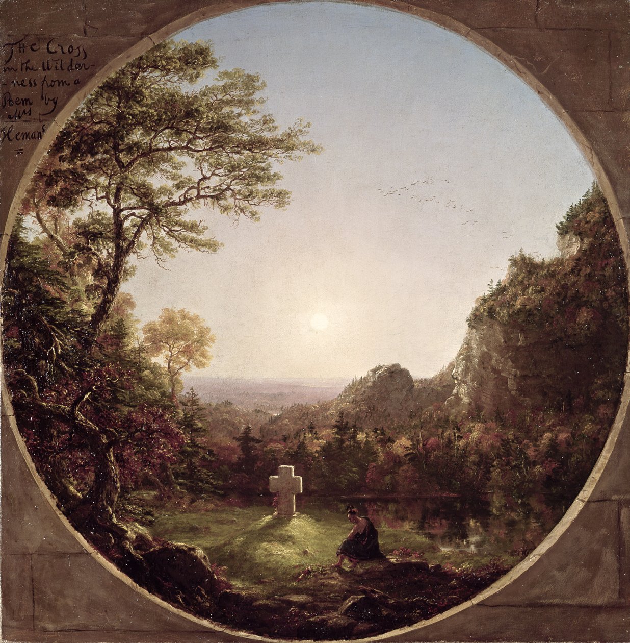 Het eenzame kruis, 1845 door Thomas Cole