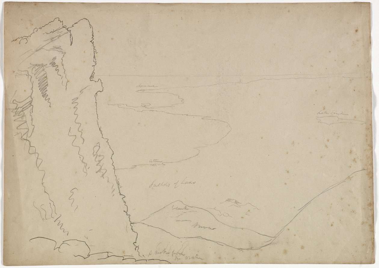 Uitzicht naar het zuiden vanaf de Etna, Sicilië, 1842 door Thomas Cole