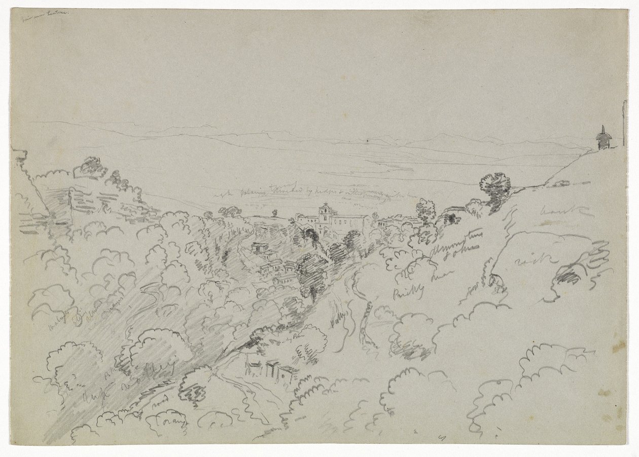 Uitzicht nabij Lentini, Sicilië, 1842 door Thomas Cole