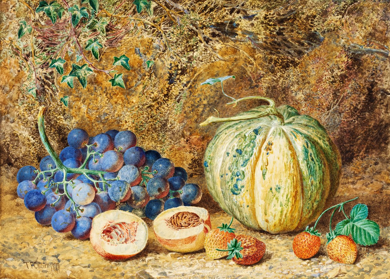 Druiven en Aardbeien, 1877 door Thomas Collier