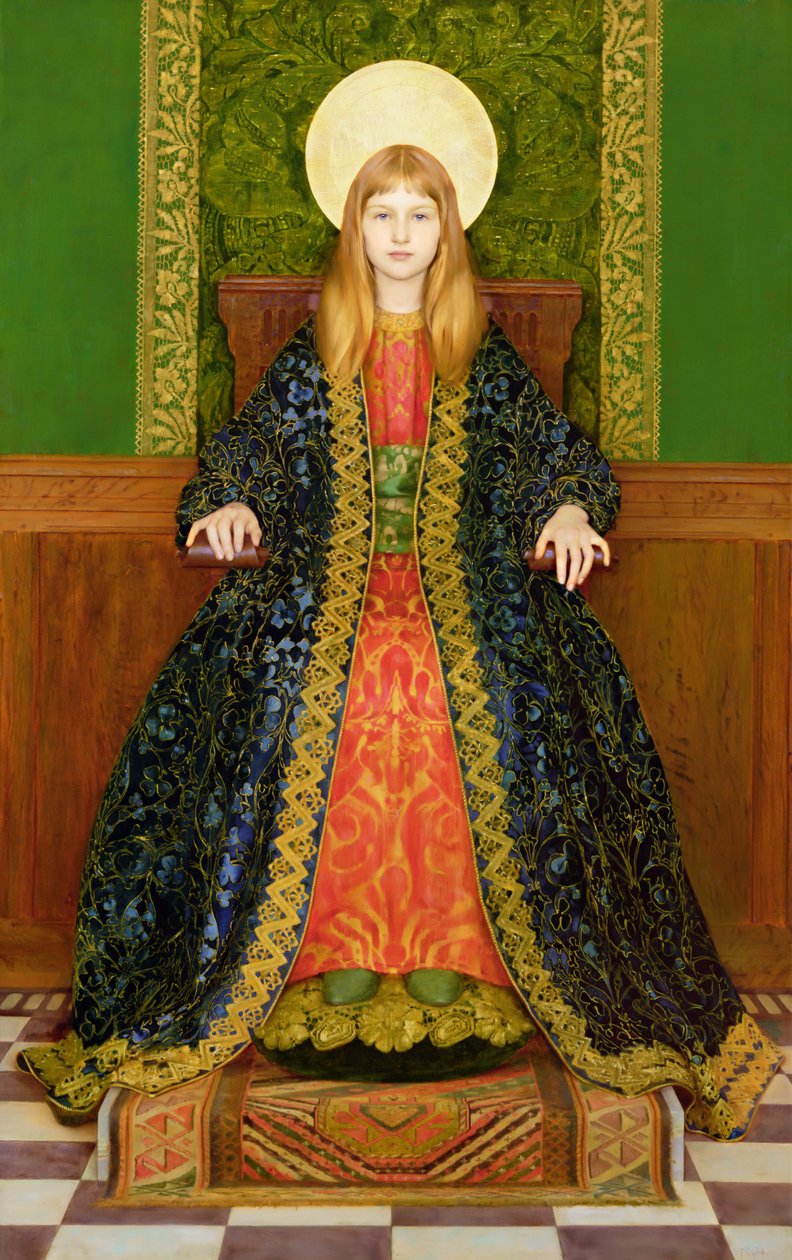 Het Kind op de Troon door Thomas Cooper Gotch