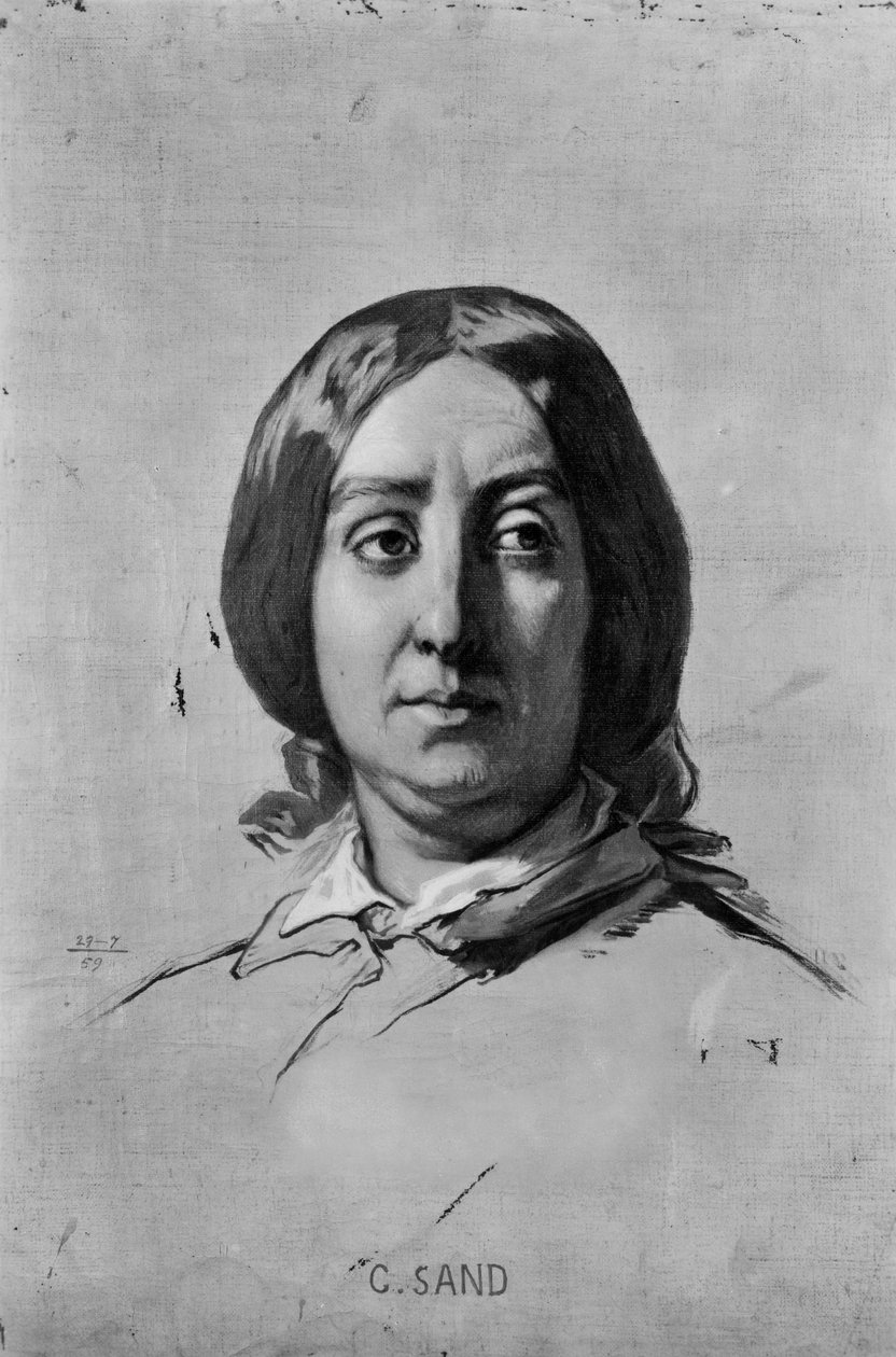 Portret van George Sand (1804-76) door Thomas Couture