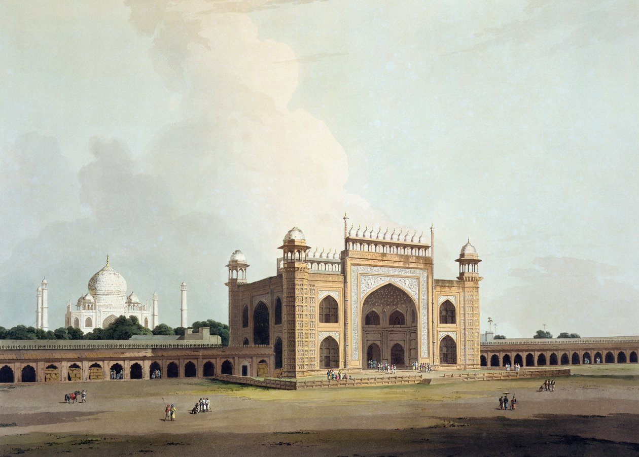 De Taj Mahal in Agra, uit 