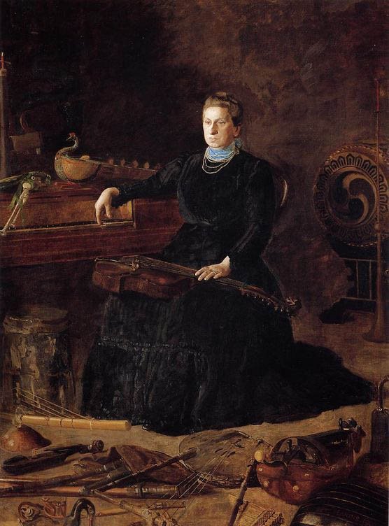 Verouderde Muziek Portret van Sarah Sagehorn Frishmuth door Thomas Eakins
