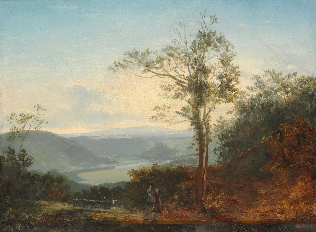 Heuvelachtig landschap met een rivier in de vallei door Thomas Fearnley