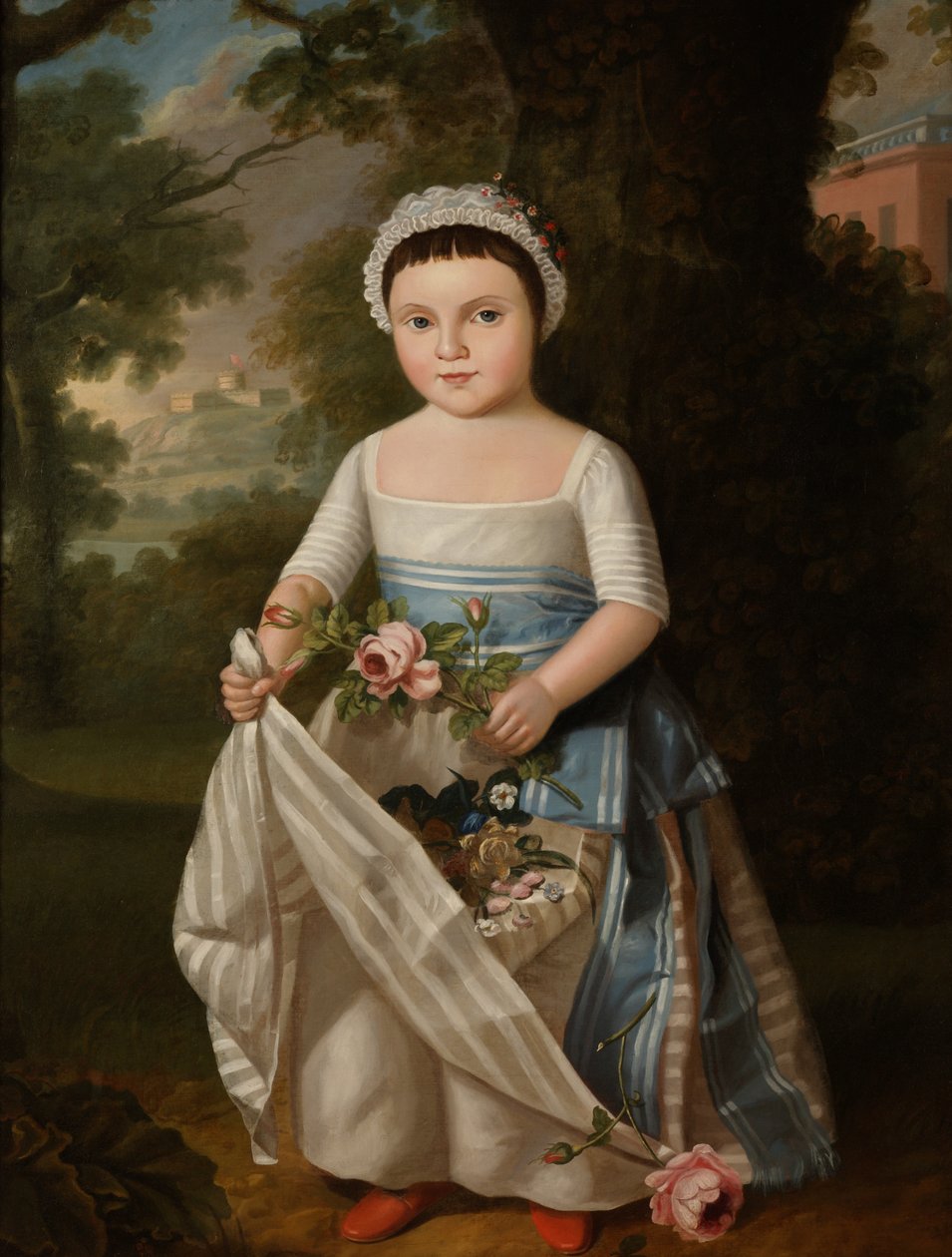Meisje met rozen door Thomas Gainsborough